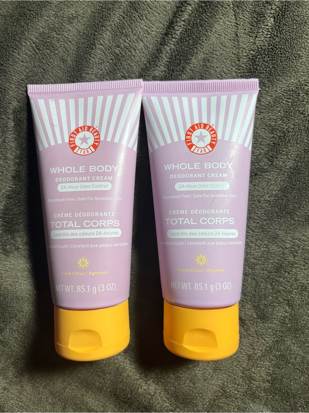 2 First Aid Beauty Whole Body Deodorant Cream — Fresh Citrus